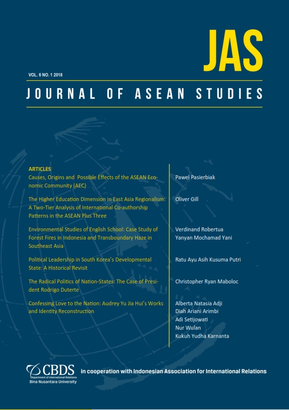 					View Vol. 6 No. 1 (2018): Journal of ASEAN Studies
				