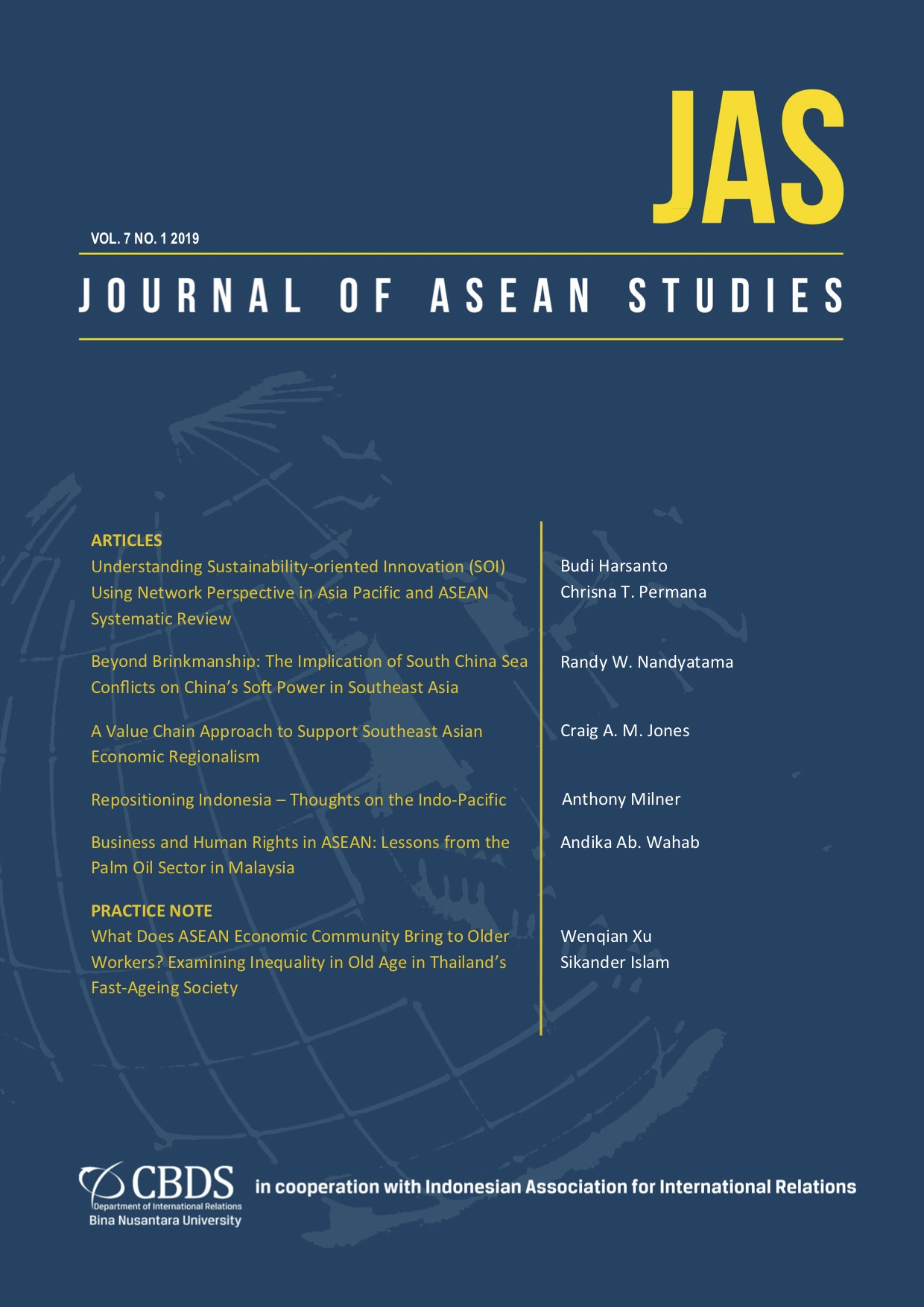 					View Vol. 7 No. 1 (2019): Journal of ASEAN Studies
				