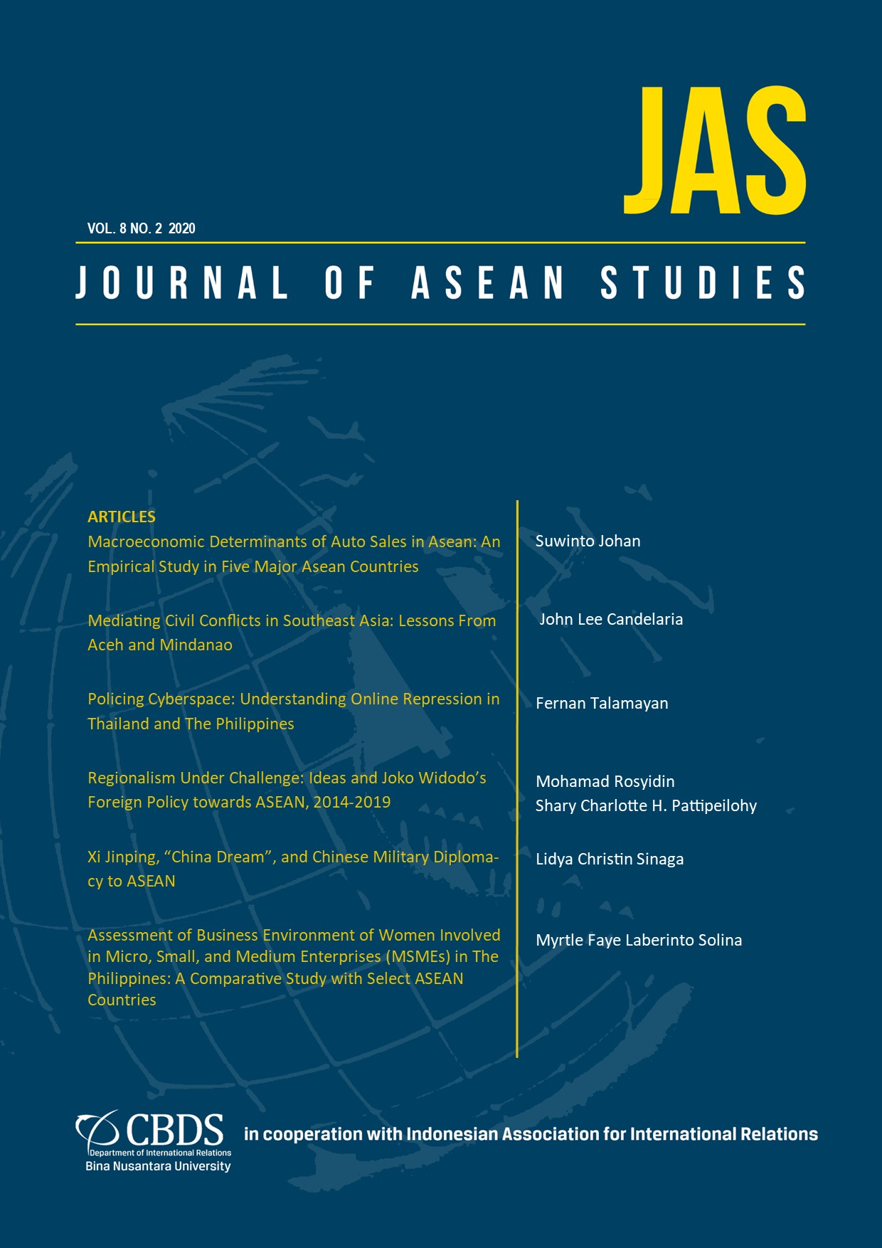 					View Vol. 8 No. 2 (2020): Journal of ASEAN Studies
				