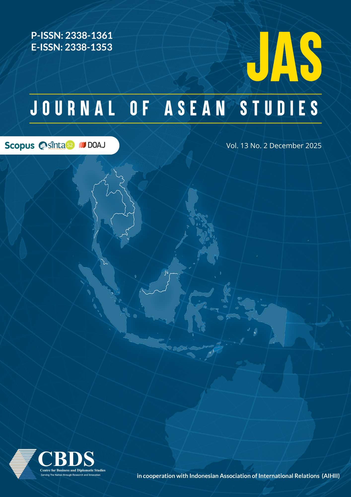 					View Vol. 13 No. 2 (2025): Journal of ASEAN Studies 
				