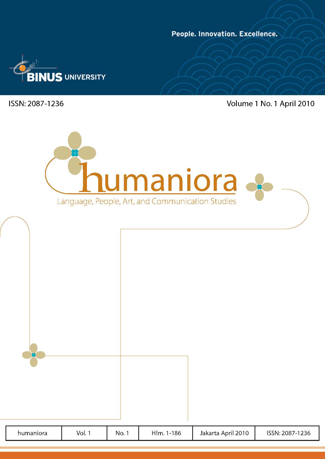 					View Vol. 1 No. 1 (2010): Humaniora
				