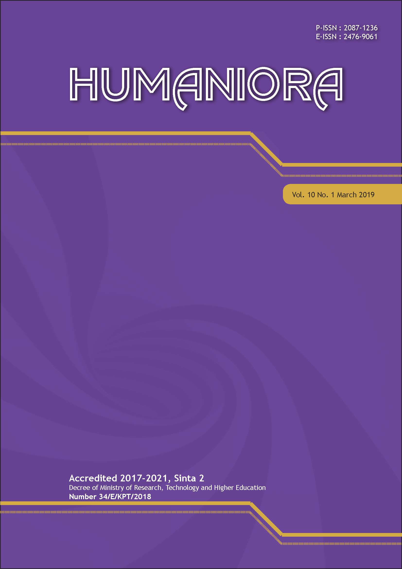 					View Vol. 10 No. 1 (2019): Humaniora
				