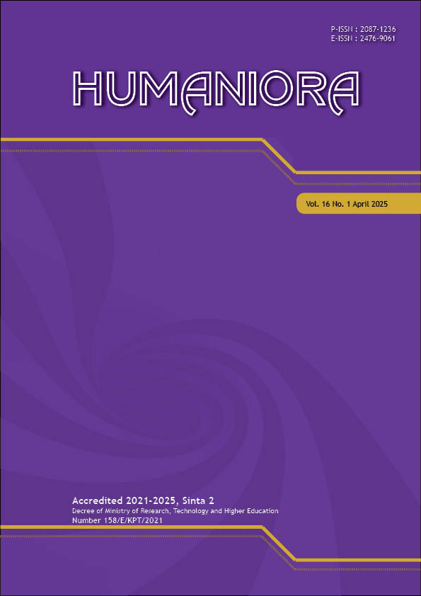 					View Vol. 16 No. 1 (2025): Humaniora (In Press)
				