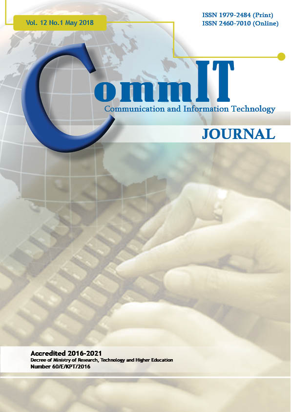 					View Vol. 12 No. 1 (2018): CommIT Journal
				
