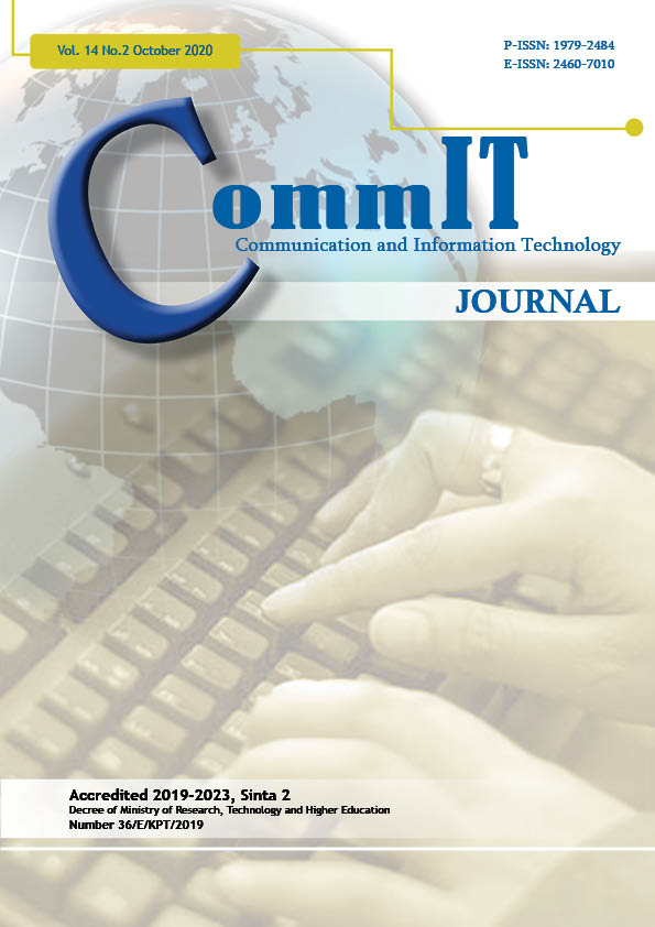 					View Vol. 14 No. 2 (2020): CommIT Journal
				