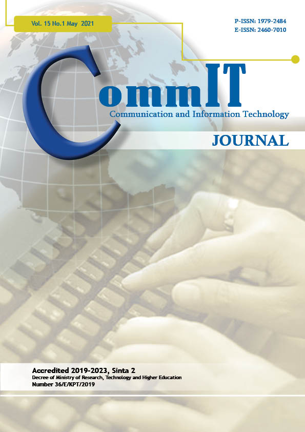 					View Vol. 15 No. 1 (2021): CommIT Journal
				