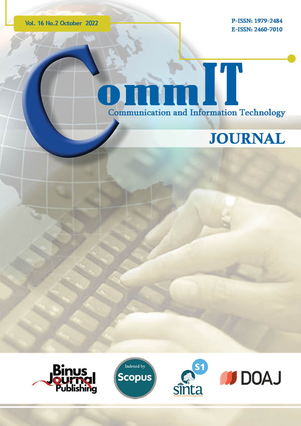 					View Vol. 16 No. 2 (2022): CommIT Journal (In Press)
				
