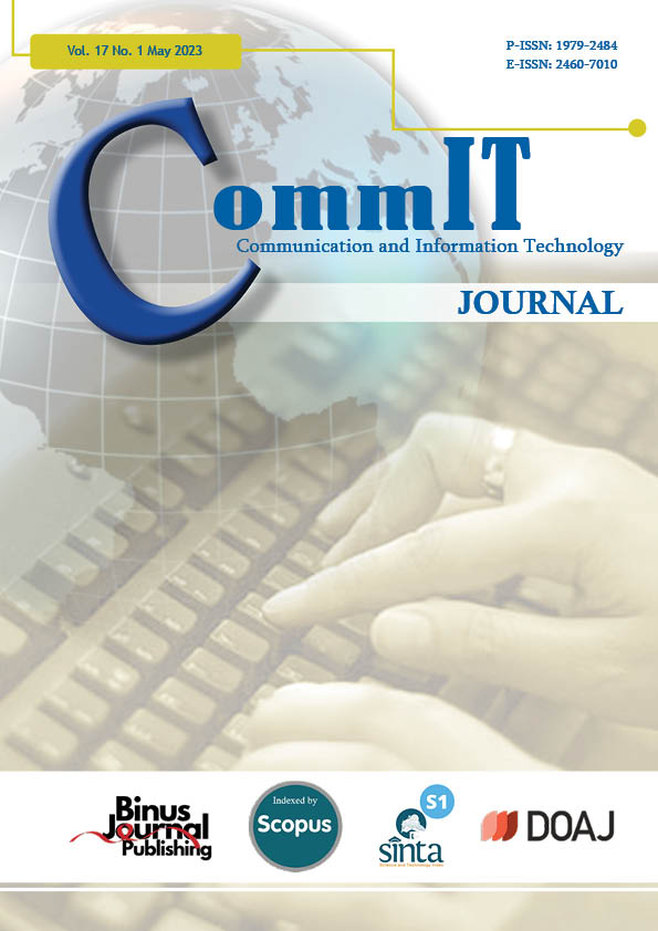 					View Vol. 17 No. 1 (2023): CommIT Journal (In Press)
				