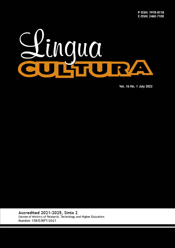 					View Vol. 16 No. 1 (2022): Lingua Cultura 
				