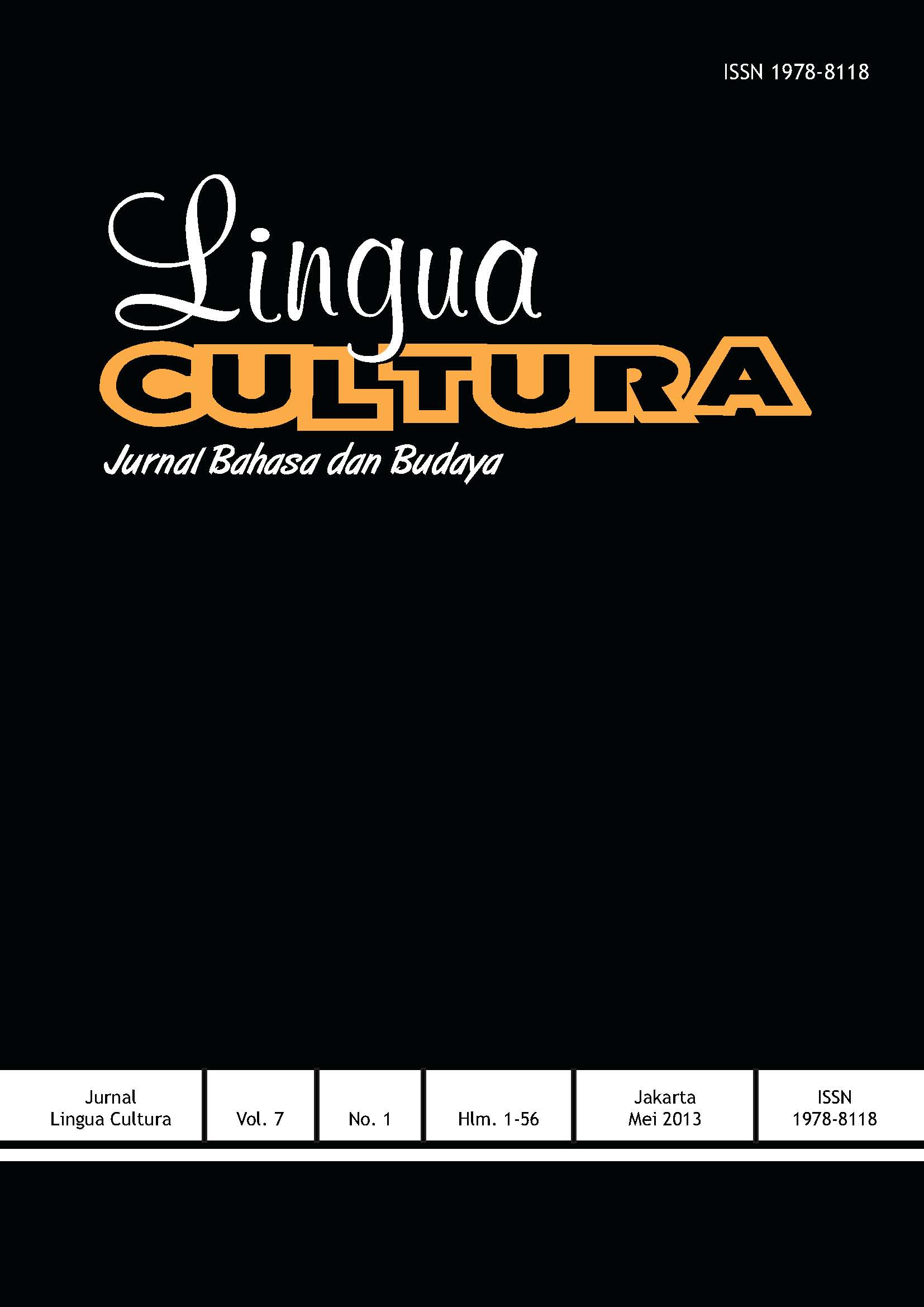 					View Vol. 7 No. 1 (2013): Lingua Cultura Vol. 7 No. 1
				