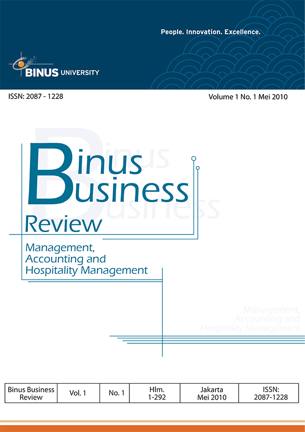 					View Vol. 1 No. 1 (2010): Binus Business Review
				