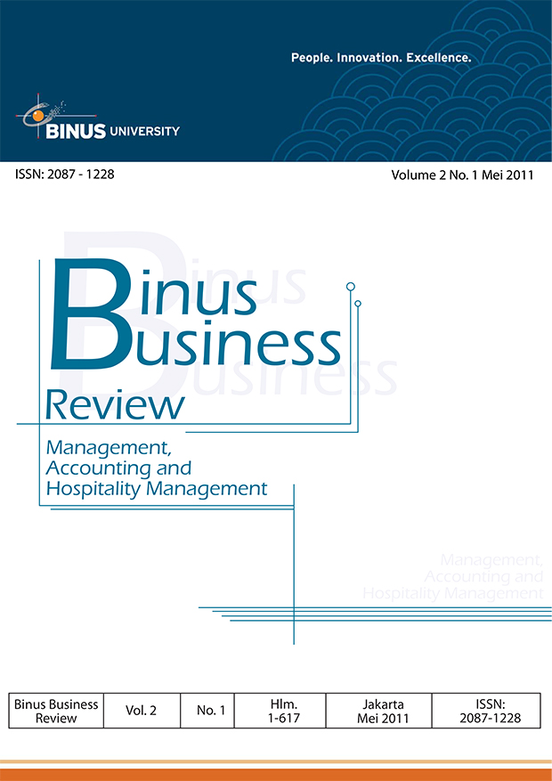 					View Vol. 2 No. 1 (2011): Binus Business Review
				