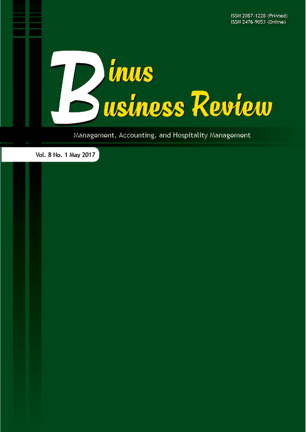 					View Vol. 8 No. 1 (2017): Binus Business Review
				