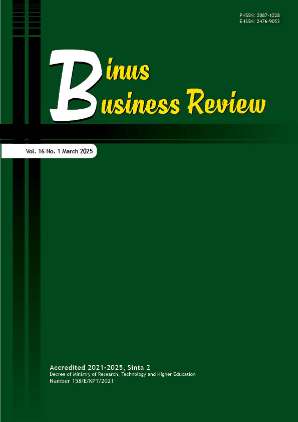 					View Vol. 16 No. 1 (2025): Binus Business Review (In Press)
				