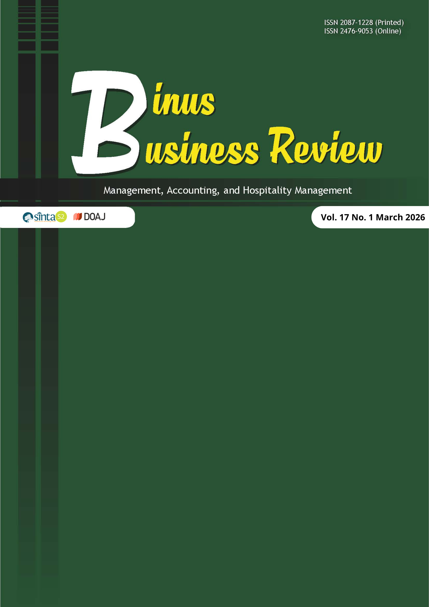 					View Vol. 17 No. 1 (2026): Binus Business Review (in press)
				