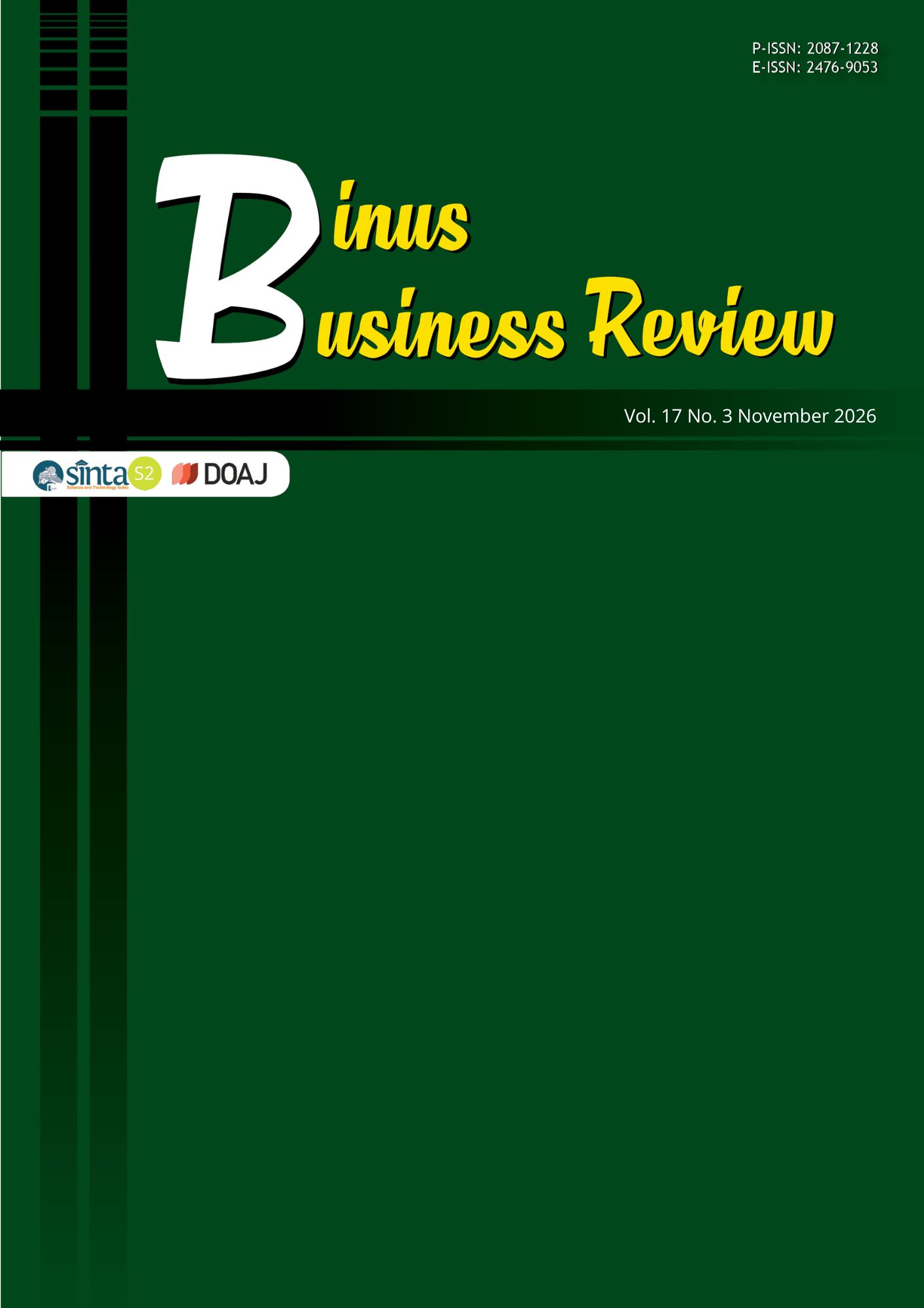 					View Vol. 17 No. 3 (2026): Binus Business Review (in press)
				